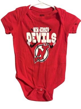 New Jersey Devils Red Baby One-Piece Bodysuit